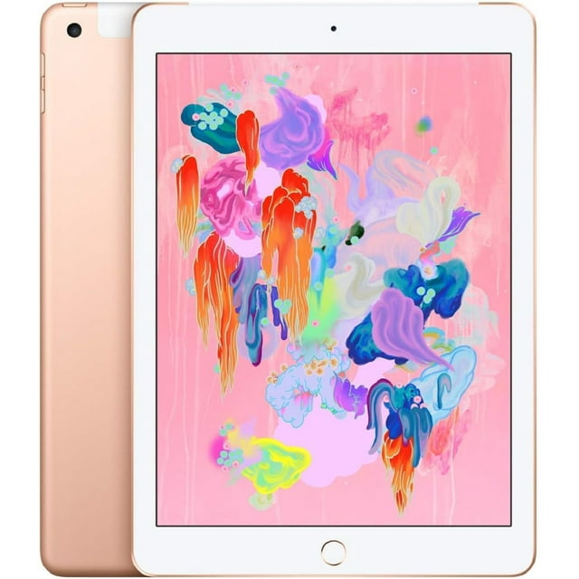 Refurbished Apple iPad 6th Gen 4G - WiFi + Cellular - 128GB - Gold iPad (2018) 9.7 Inch - Unlocked - Excellent Condition