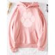 thumbnail image 5 of Sudadera con capucha cálida para mujer, con estampado de huellas, vellones MABOTO Rosa/Pequeña, 5 of 6