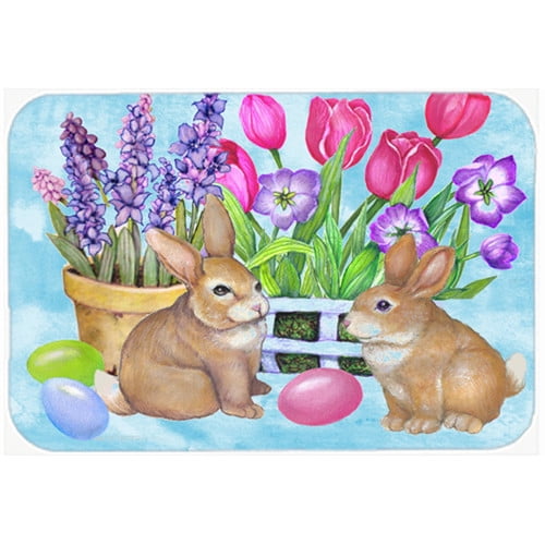 Caroline's Treasures New Beginnings Easter Rabbit Glass Cutting Board