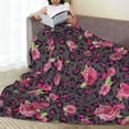 thumbnail image 6 of Fuzoiu Rose Mix Leopard 2 Print Ultra-Soft Micro Fleece Blanket,All Seasons Flannel Throw, Lightweight Blanket for Bed, Sofa, Couch, Movie Night, Camping, and Travel-60"x50", 6 of 7