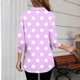 thumbnail image 5 of thefmos Women's Fall Winter Long Sleeve Polka Dot Blouse Collared Casual Basic Tops Dressy Trendy Office Work Cute Loose Pullover Shirts Holiday Vacation Fashion Clothes, Purple M, 5 of 5