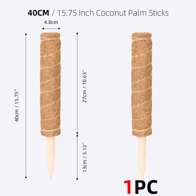 1PC 30-50CM Moss Pole Coco Coir Support Indoor Palm Vine Stick Plant Extension Indoor Creepers Pillar Gardening Accessories He Qiyong unisex