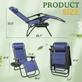 thumbnail image 6 of Lacoo Zero Gravity Chair Patio Outdoor Foldable Lawn Lounge Chair Reclining Chair with Adjustable Pillow Pack of 2, Blue, 6 of 8