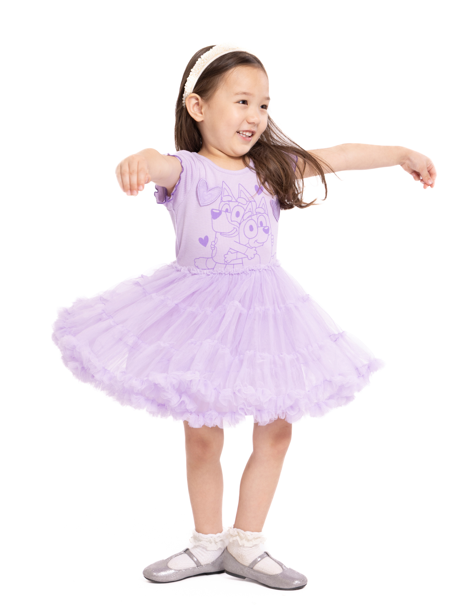 Bluey Toddler Girls' Graphic Tutu Dress with Short Sleeves photo 4