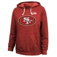 thumbnail image 2 of Women's Majestic Threads Christian McCaffrey Scarlet San Francisco 49ers Super Bowl LVIII Name & Number Tri-Blend, 2 of 3