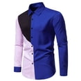 thumbnail image 4 of Camisas De Mezclilla Para Hombre Camisa de manga larga de color sólido de primavera y otoño para hombre Camisa casual de moda juvenil (Blue, L), 4 of 7