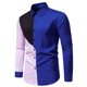 thumbnail image 4 of Camisas De Mezclilla Para Hombre Camisa de manga larga de color sólido de primavera y otoño para hombre Camisa casual de moda juvenil (Blue, S), 4 of 7