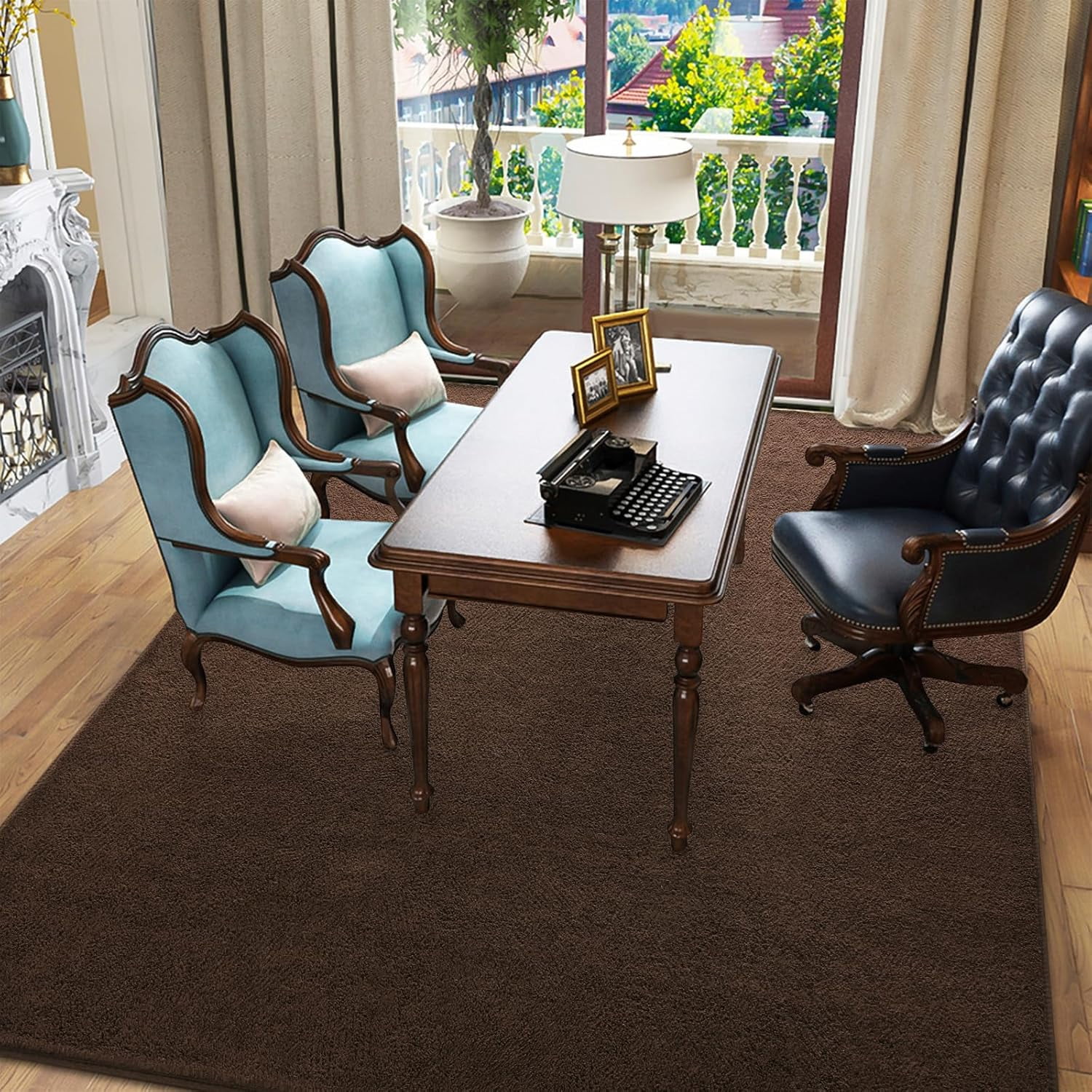 Noahas Soft Low Pile Rug Modern Area Rugs for Bedroom Living Room,Suitable for Boys Girls Teenagers and Adults with Super Soft Touch , Brown , 7' x 10'