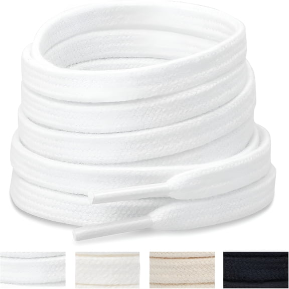 TUWAFE 2 Pairs Flat Athletic Shoelaces 5/16 Inch, 40-63 Inch
