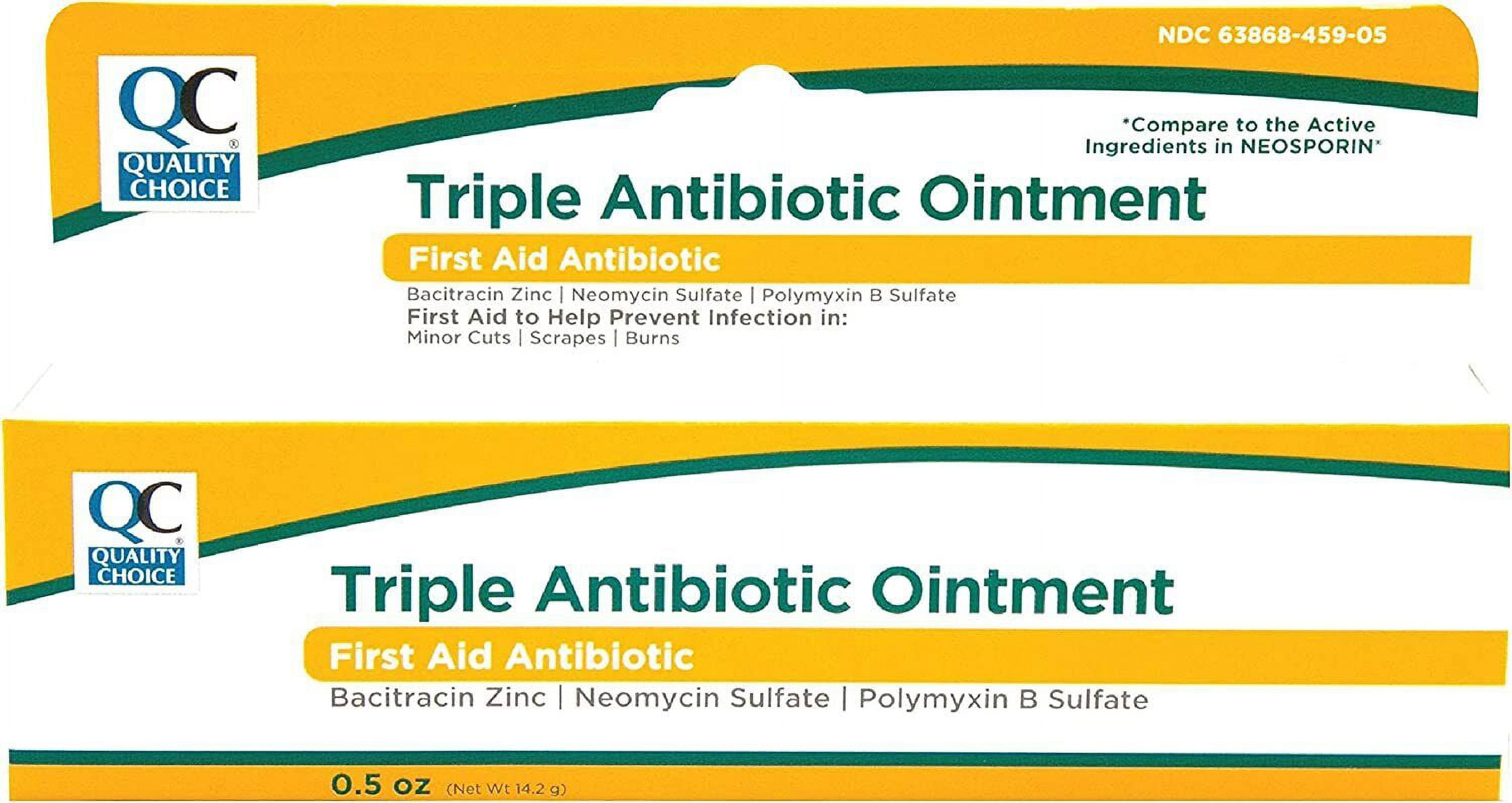 Quality Choice Triple Antibiotic Ointment, First Aid to Help Prevent Infection in Minor Cuts, Scrapes, Burns, 0.5 OZ, Pack of 4