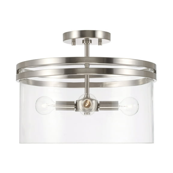 Capital Lighting 248741 Fuller 4 Light 15" Wide Semi-Flush Drum Ceiling Fixture - Nickel