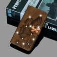 thumbnail image 3 of Allytech Glitter Case for Apple iPhone 15 6.1", Bling Butterfly Embossed PU Leather Slim Fit Shockproof Lightweight Cards Slots Kickstand Folio Flip Cover Wallet Case for Apple iPhone 15 - Brown, 3 of 4