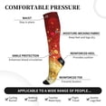 thumbnail image 2 of Rateoe Red Gold Glitter Compression Socks for Women and Men 20-30mmHg-Circulation Support Socks Knee High Nurse Pregnant Running Medical and Travel Athletic, 2 of 7