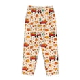 thumbnail image 3 of Lsque Pumpkins On Red Car And Tractor Print Women's Pajama Pants, Lounge Pant - Comfortable Home Wear,Elastic Waistband, Stylish Design-X-Large, 3 of 9
