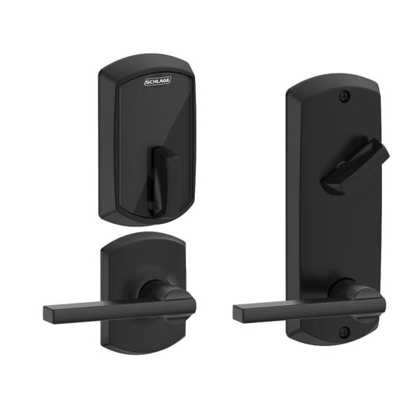 Schlage FE410F GRW 622 LAT Black Control Smart Interconnect Deadbolt 5-1/2 inch