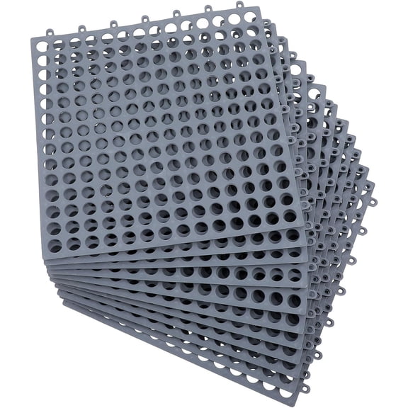Modular Interlocking Cushion, Rubber Floor Tiles with Drain Holes Non-Slip Splicing Mats for Deck, Pool, Outdoor Shower, Patio, Balcony, Indoor Bathroom, Kitchen, Yard
