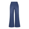 thumbnail image 5 of Miluxas Fashion Washed Wide-leg Jeans for Women Trendy High Waisted Denim Pants Solid Loose Fit Trouser with Pockets Blue, 5 of 6