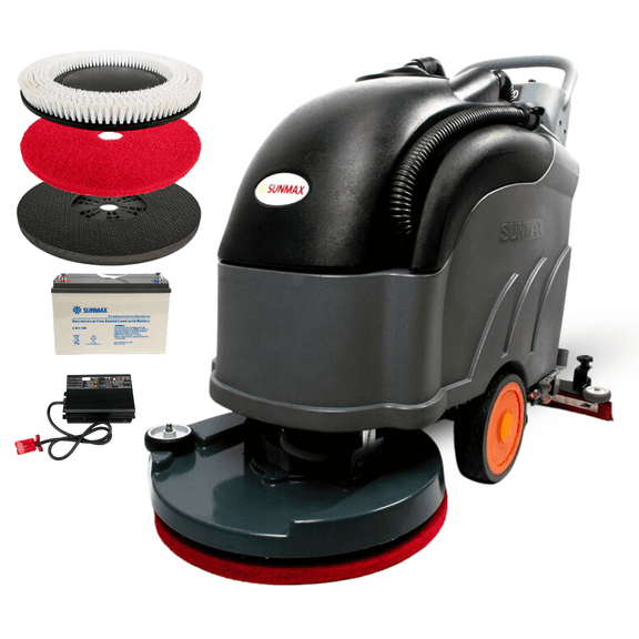 22" Self-Propelled Floor Scrubber Dryer Machine, Battery Powered, Complete Set of Parts, 31" Squeegee Width, 14.5-gal Sewage Tank, 36000 sqft/h | RT50D