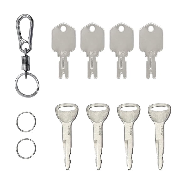 8PC 166 Forklift Key and A62597 Ignition Key Set Fit for Forklift Heavy Equipment Key
