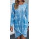 thumbnail image 3 of Vestido corto informal con tinte de corbata para mujer, cuello redondo, sin mangas, camiseta suelta de verano, minivestido Adepaton  CDWJ576-9, 3 of 6