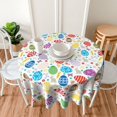 thumbnail image 6 of Easter Tablecloth Round 60 Inch Easter Eggs Table Cloth Gift Cute Bunny Easter Table Clothes Reusable Circle Table Cover for Dining Room Home Decor, 6 of 6