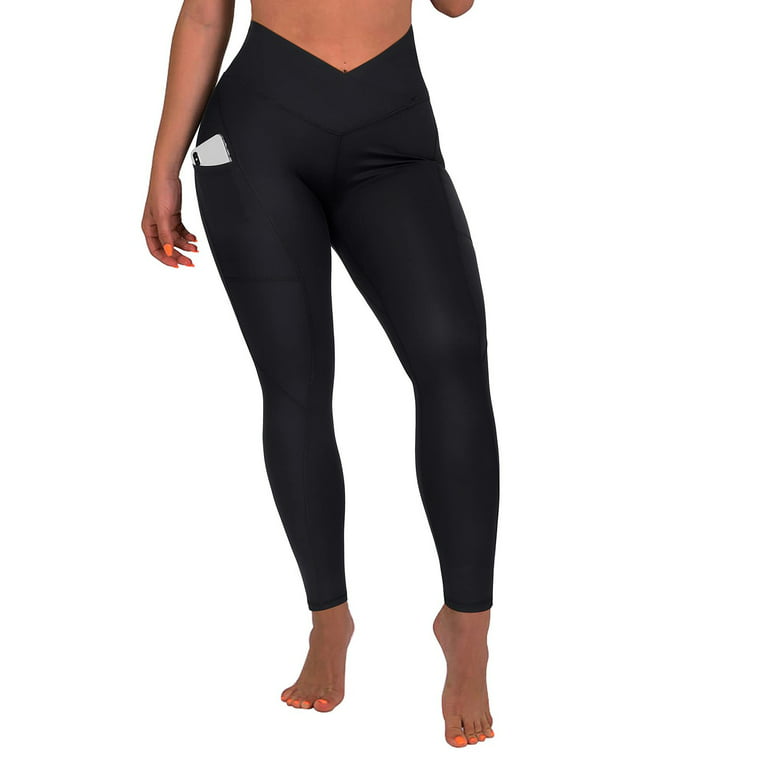 MRULIC yoga pants Women V Waist Butt Lifting Leggings With Pockets High  Waisted Yoga Pants yoga pants women Black + S 