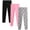 Light Grey Heather/Pink/Black, variant on One Step Up Girls Leggings - 3 Pack Cotton Stretch Pants Colorful Leggings for Girls (7-12)