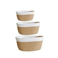 thumbnail image 1 of 3 Pieces Storage Basket Cotton Rope Bathroom Bedroom Organizer Small Knitted Clothes Sundries Color Matching Baskets Snacks Box Large Capacity Light coffee, 1 of 9