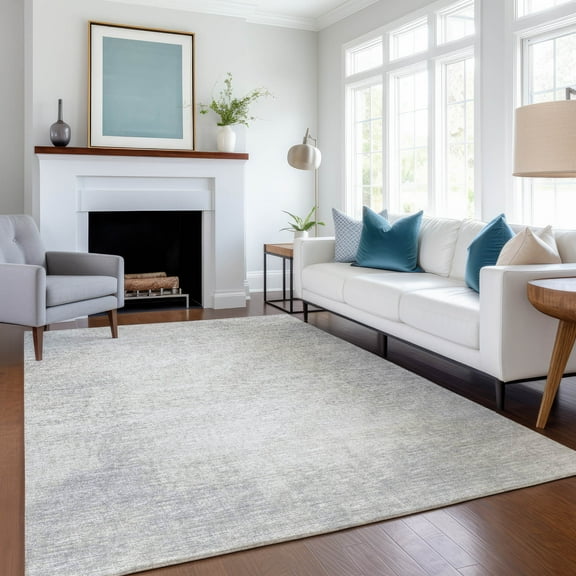 Addison Rugs Mayfield Washable Transitional Abstract Gray Rectangle Rug, 10' x 14'