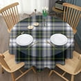 thumbnail image 3 of Blue Green Plaid Checkered Pattern Round Tablecloth 60"x60",Wrinkle Wipeable Table Cloth for Kitchen Dining Room Picnic Patio Party, 3 of 6