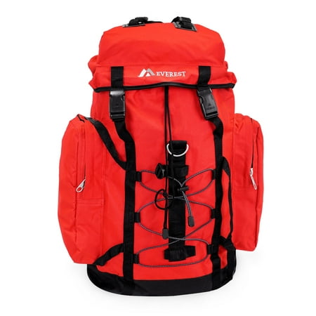 Everest 24" Hiking Pack, Red All Ages, Unisex 8045D-RD/BK, Carrier and Shoulder Book Bag for School, Work, Sports, and Travel