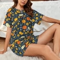 thumbnail image 4 of Balery Pumpkins And Sunflowers2 Pattern Womens Pajama Sets 2 Piece Soft Short Sleeve Top and Shorts Sleepwear Round Neck Pjs Lounge Set with Pockets-XX-Large, 4 of 7
