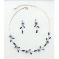 thumbnail image 2 of Faship Gorgeous Navy Blue Rhinestone Crystal Floral Necklace Earrings Set, 2 of 4