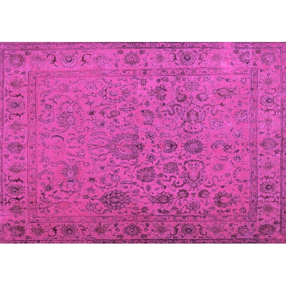 Ahgly Company Indoor Rectangle Abstract Purple Contemporary Area Rugs, 8' x 12'