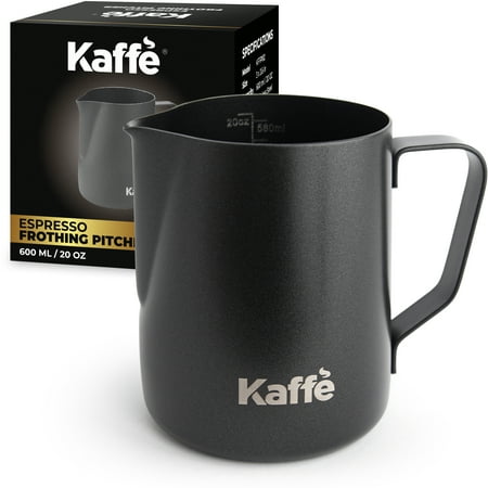 Kaffe Frothing Pitcher Black, 3.5"x4.75"x4.75"