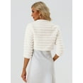 thumbnail image 4 of DARING DIVA Cropped Jacket  Open Front Bolero Faux Fur Shrug XS White, 4 of 6