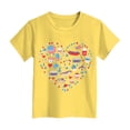 thumbnail image 5 of Povozer Girls Blouse Kids USA Shirt Boys Girls 250 Anniversary Usa Childrens Independence Day Printed T Shirt Girls Boys Comfortable Short Sleeved Top Size 11-12 Years,Yellow, 5 of 5
