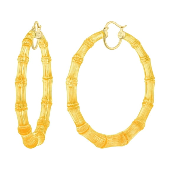 XL Honey Lucite Bamboo Hoops