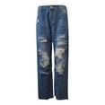 thumbnail image 6 of QHFBli Women Straight Leg Ripped Jeans Bootcut Jeans Denim Pants Floor Length Fashion Teen Girls Jeans Bottoms, 6 of 6