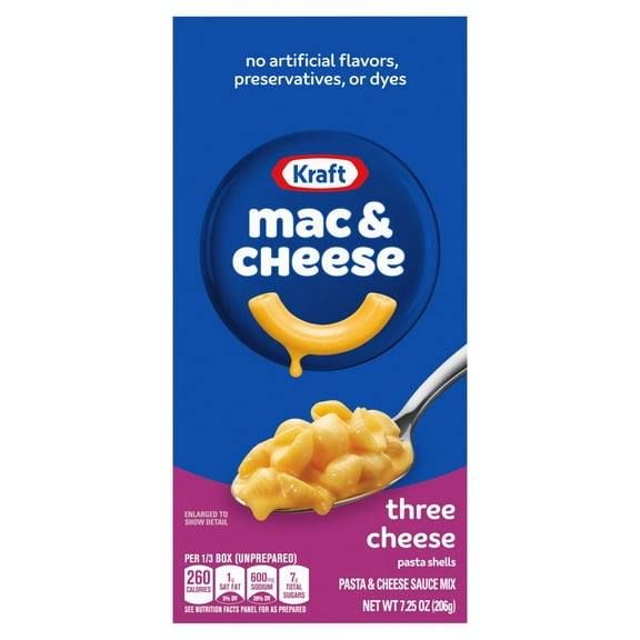 Kraft Macaroni & Cheese Dinner Three Cheese With Mini-Shell Pasta