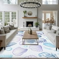 thumbnail image 4 of Rectangle Area Rug 6x9ft,Summer Ocean Watercolors Shell Washable Carpet Non-Slip Runner Accent Rugs Indoor Floor Mat for Bedroom Living Room Decor,Nautical Conch Waterweed, 4 of 9