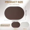 thumbnail image 2 of Uxcell Leather Placemats Sets of 4, PU Leather Dual Sided Oval Non-Slip Table Mats Washable Heat Resistant Waterproof Oil Proof Place Mats for Kitchen Dining(Coffee/White), 2 of 7
