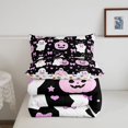 thumbnail image 5 of Homewish Girly Halloween Witch Ghost Queen Comforter Set,Pastel Pumpkin Print Comforter Sets Queen,Black Pink,Halloween Reversible,3pcs,1 Comforter and 2 Pillowcases, 5 of 7