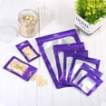thumbnail image 5 of Bolsas holográficas Uxcell 4.7x3", paquete de 100 bolsas de plástico aluminizado resellables para cosas pequeñas, morado, 5 of 5
