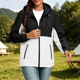 thumbnail image 6 of Lenago Waterproof Women's Rain Jackets Lightweight Hooded Softshell Windbreaker Zipped Long Sleeve Raincoat Solid Color Outdoor Hiking Cycling Outfit Multicolor M, 6 of 9