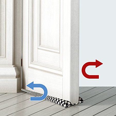 Handmade Under Door Draft Stopper Black And White Lattice Pattern