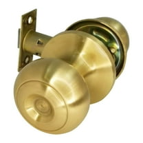 High Quality Door Knob Passage Lock Interior Bedroom Closet Satin Brass