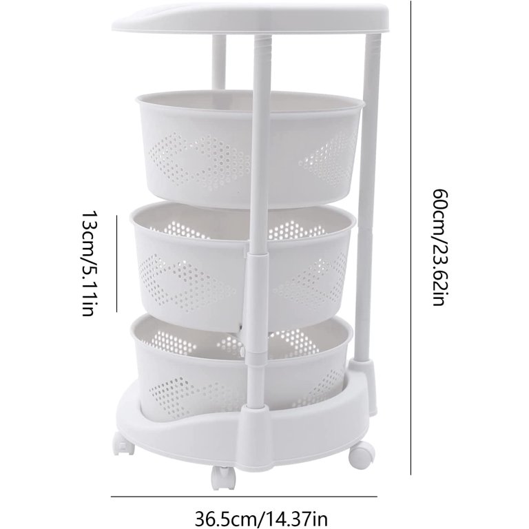 Plastic Multilayer Rack Small 2 Tier Popular Plastic Kitchen Bathroom  Storage Rack With Universal Wheel