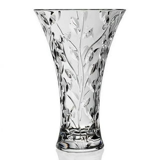 Glass Flower Vase, 12'' Tall Crystal Vase Clear Large Glass Vases Table  Decorative Vase for Flowers Perfect Home Decor