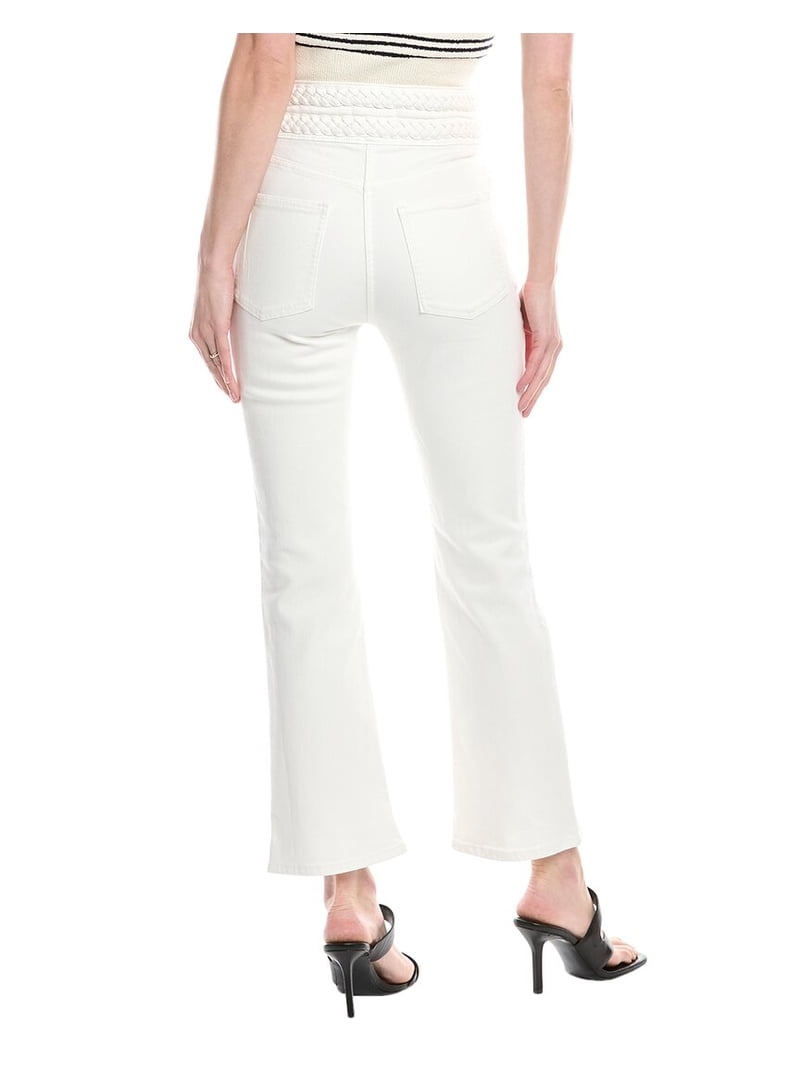 Derek Lam 10 Crosby womens Harlow Braided Waist Ecru Cropped Jean